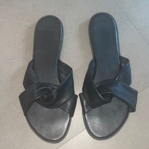 Leather slides